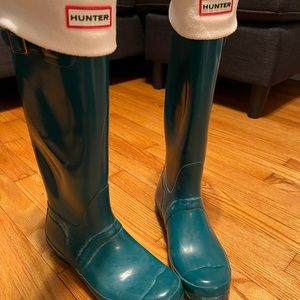 Teal Hunter Boots and Socks